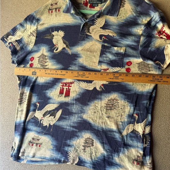 VTG 90'S POLO RALPH LAUREN JAPAN CRANE TEMPLE POLO SHIRT Size XL - Picture 11 of 14